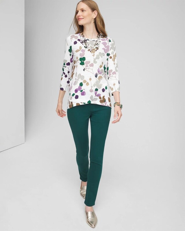 3/4 Sleeve Sprigs Overlap Tunic - image 2
